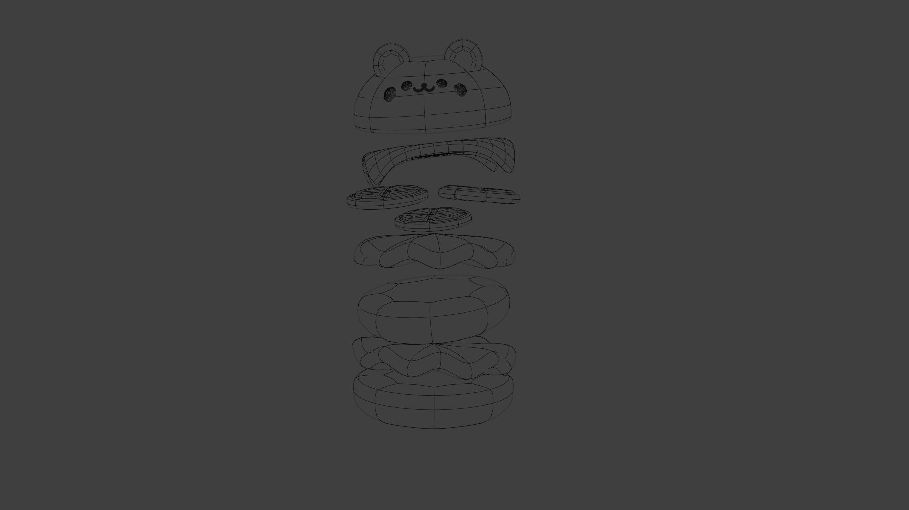 Bear Burger wireframe view