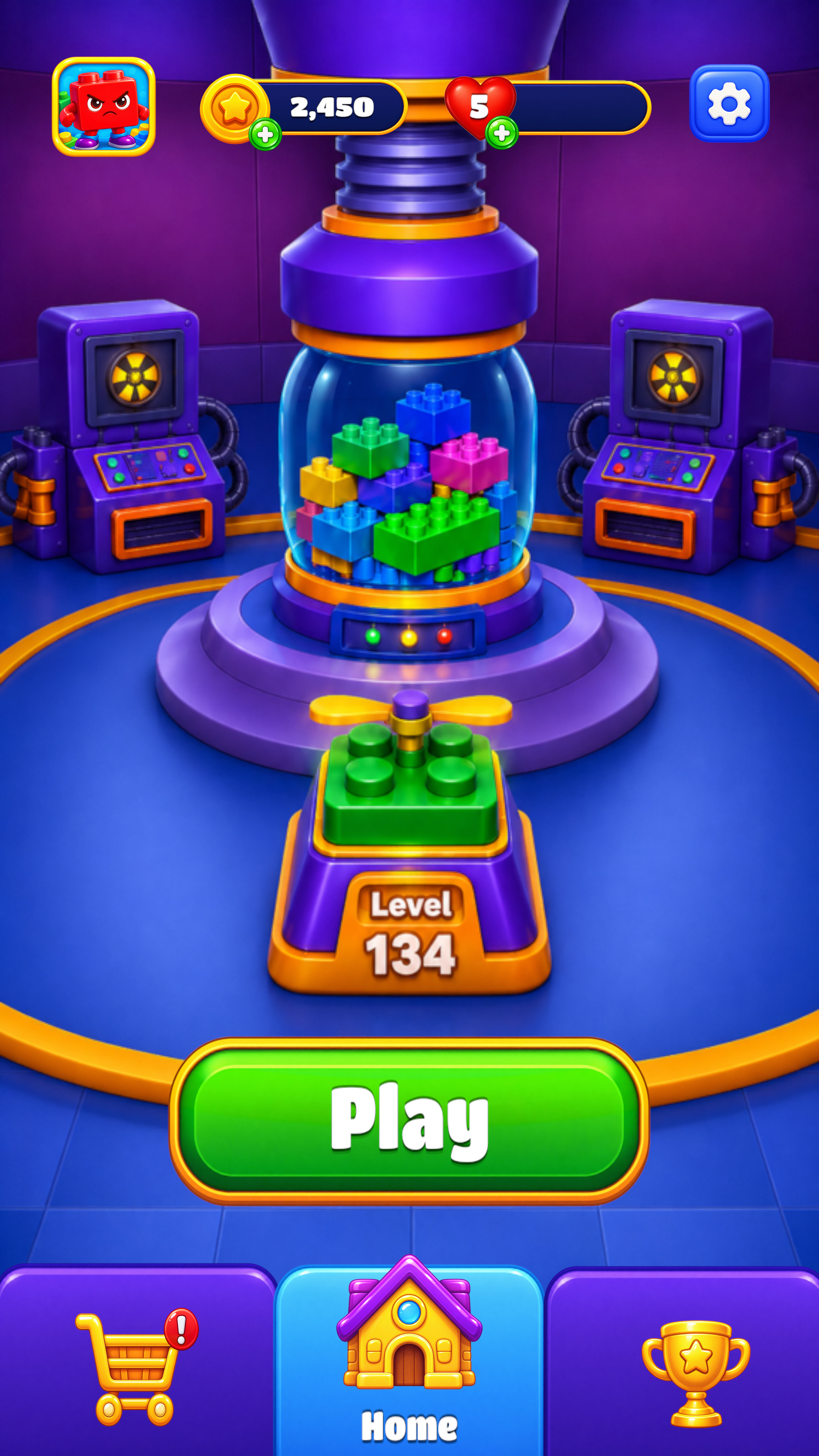 Mobile Puzzle Game home screen